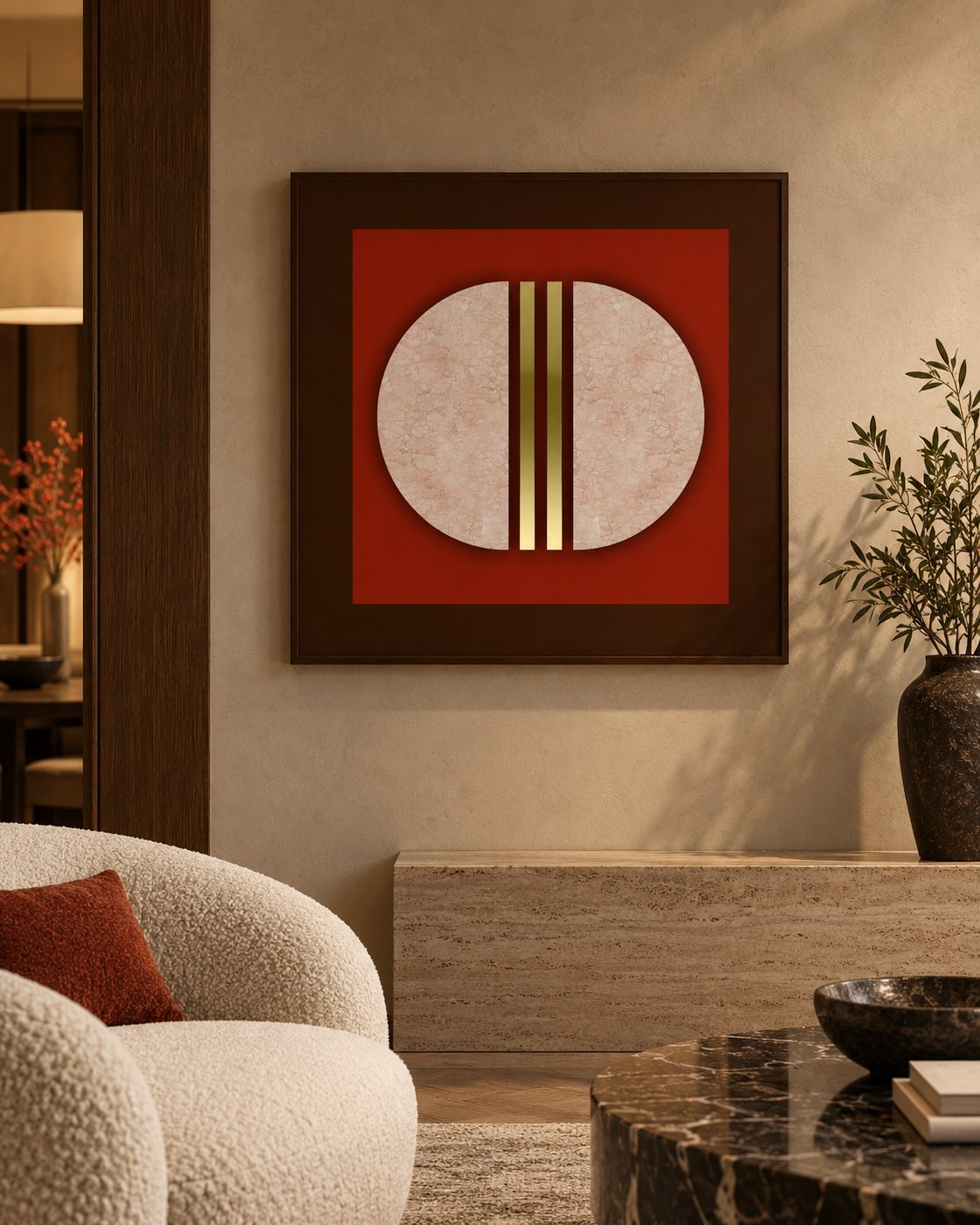Composition 1 by Mohammed Arrhioui, shown in an interior