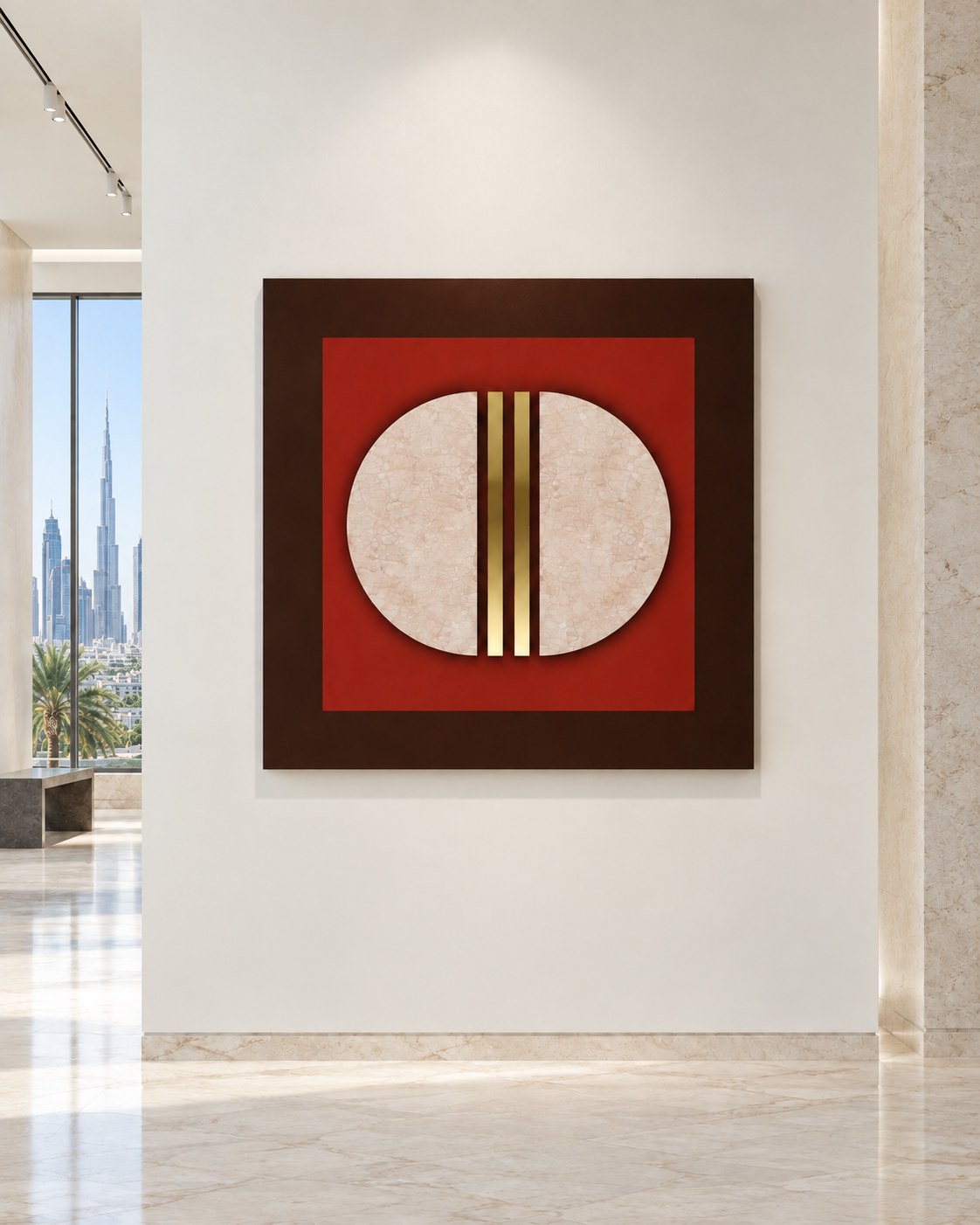 Composition 1 by Mohammed Arrhioui, shown in an interior